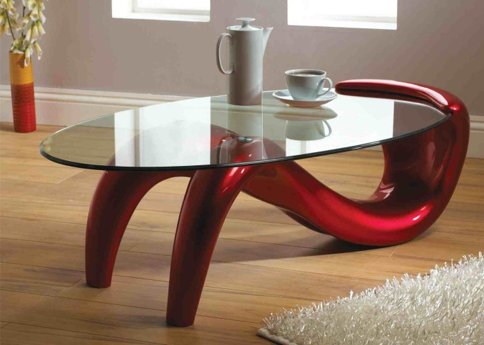 Table coffee glass modern contemporary tables red trendy beautiful addition any furniture source